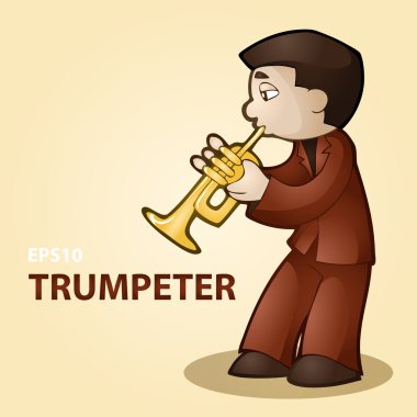 Vector illustration of a trumpeter. clipart
