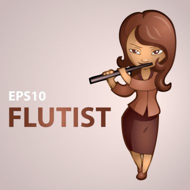 Vector illustration of a flutist. clipart