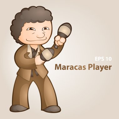 Vector illustration of a maracas player. clipart