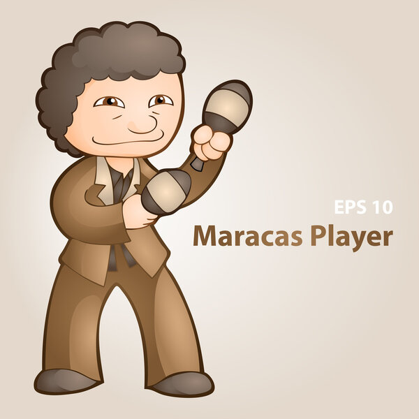 Vector illustration of a maracas player.