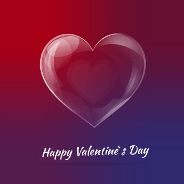 Vector background for Valentine's day with glass heart. clipart