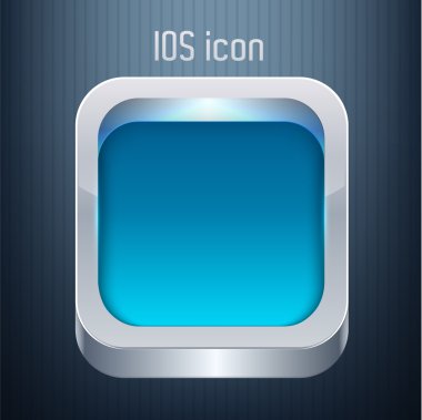 Vector blue square button. clipart