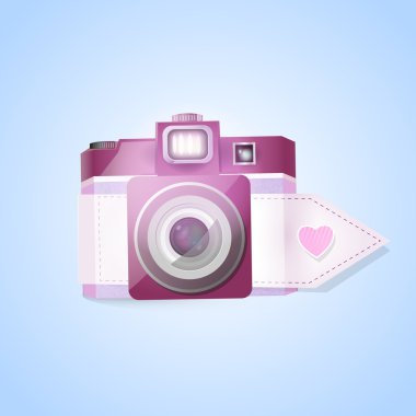 Vector photo camera for valentine's day clipart