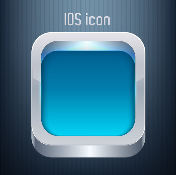 Vector Azul Botón Cuadrado — Vector de stock