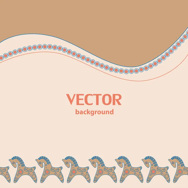 Pozadí Etnickým Vzorem Koněm Vektorové Ilustrace — Stockový vektor