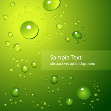 abstract background with water drops on green - vector illustration clipart