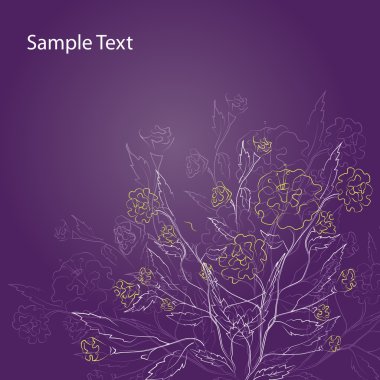 Excellent Purple Floral Background - Vector illustration clipart