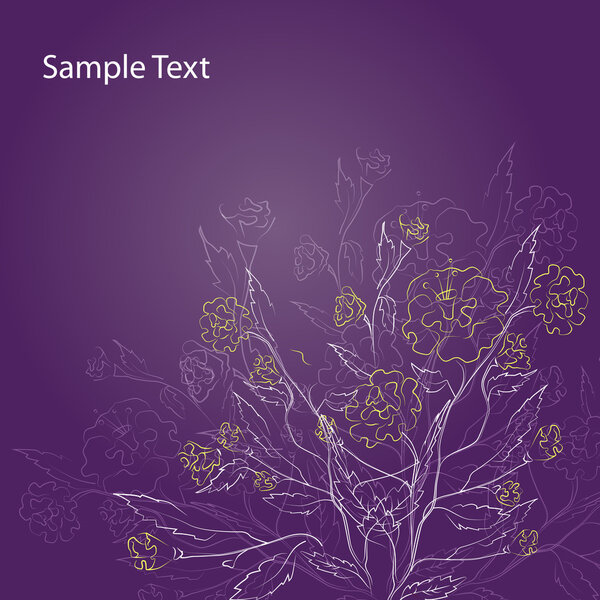 Excelente Fondo Floral Púrpura Ilustración Vectorial — Vector de stock