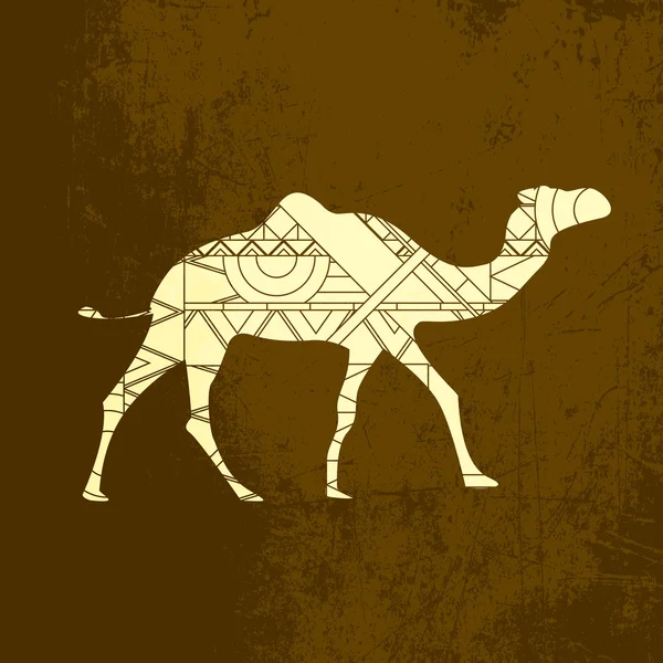 Camel Decorative Silhouette Ornament Vector Illustration — Stock Vector
