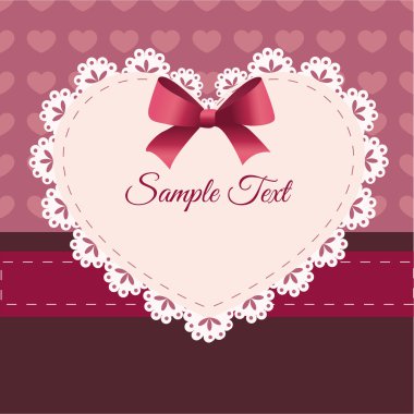 Vintage retro vector cute frame with heart clipart