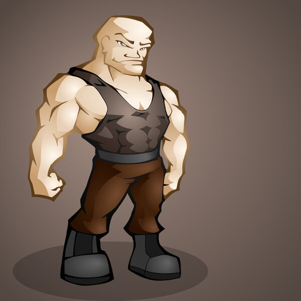 Muscular man. Vector illustration.