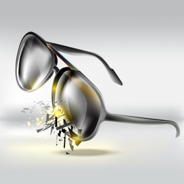 Vector illustration of broken glasses. clipart