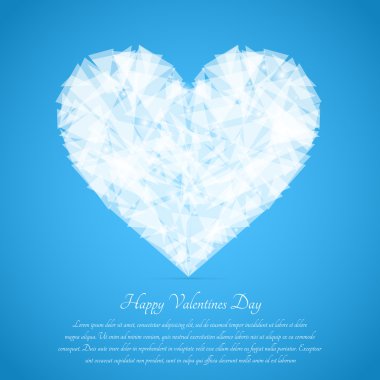 Glass broken heart. Vector greeting card for Valentine's day. clipart