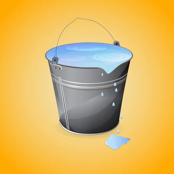 Bucket Water Vector Illustration — Stock Vector