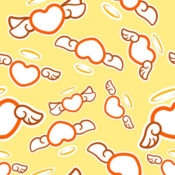 Сердца с крыльями. Векторный фон
.