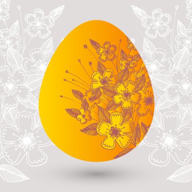 Vector illustration of a floral easter egg. clipart