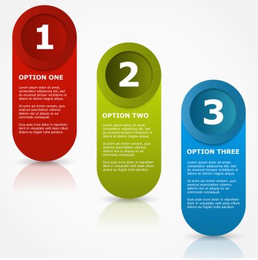 One two three options banners. clipart