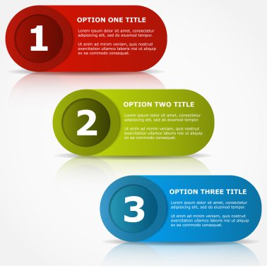 One two three options banners. clipart