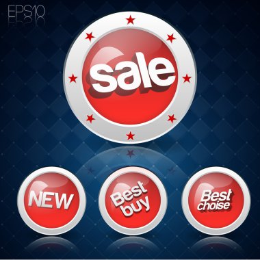 Vector set of buttons for sale. clipart