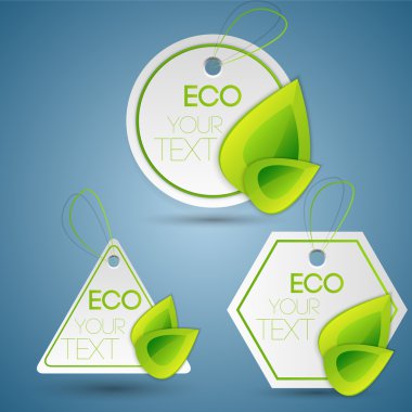 Vector set of eco labels. clipart