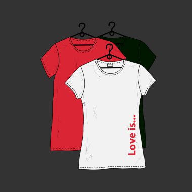 Women's t-shirt design template. clipart