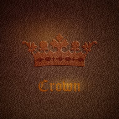 Vector leather background with crown clipart