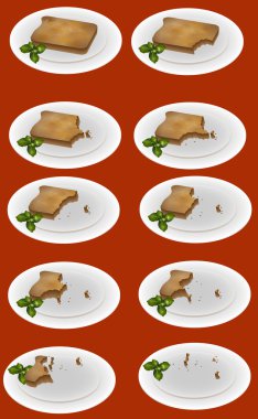 plaka - vektör çizim tost kadar yeme