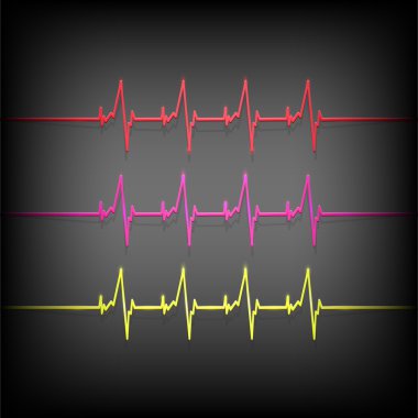 Colorful heartbeat medical elements - vector illustration clipart
