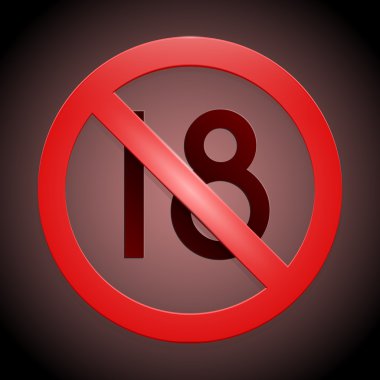 Under eighteen sign on dark background clipart