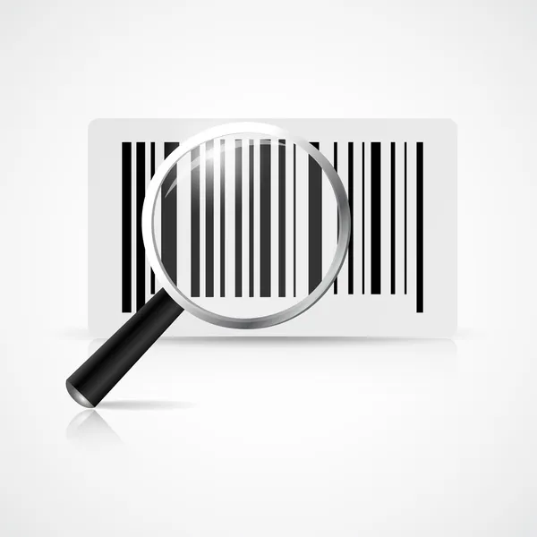 Vector Illustration Magnifying Glass Barcode — Stock Vector