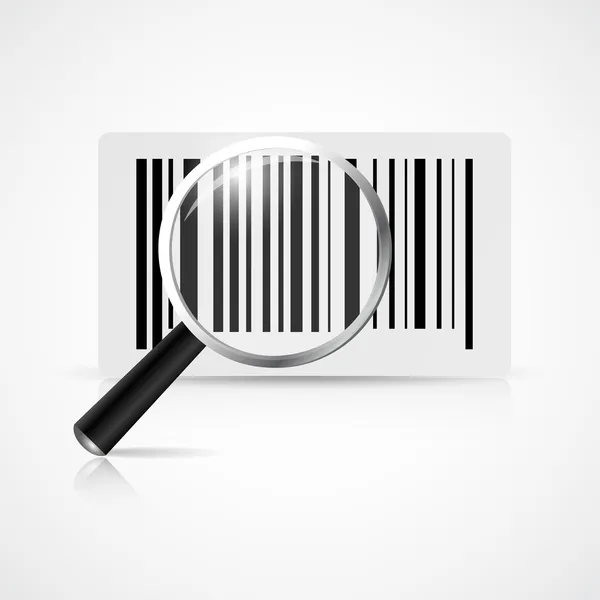 Vectorillustratie Van Vergrootglas Met Barcode — Stockvector