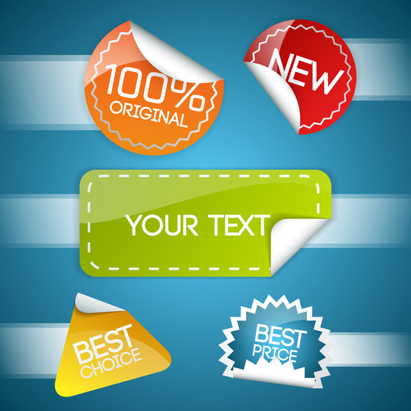 Vector set of different labels.