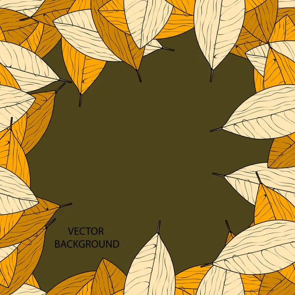 Fondo Vectorial Con Hojas Otoño — Vector de stock