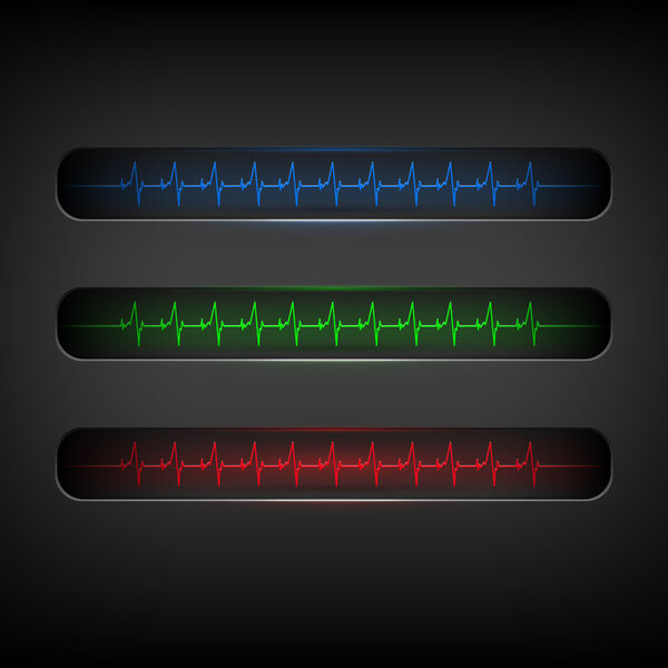 Colorful heartbeat medical elements - vector illustration