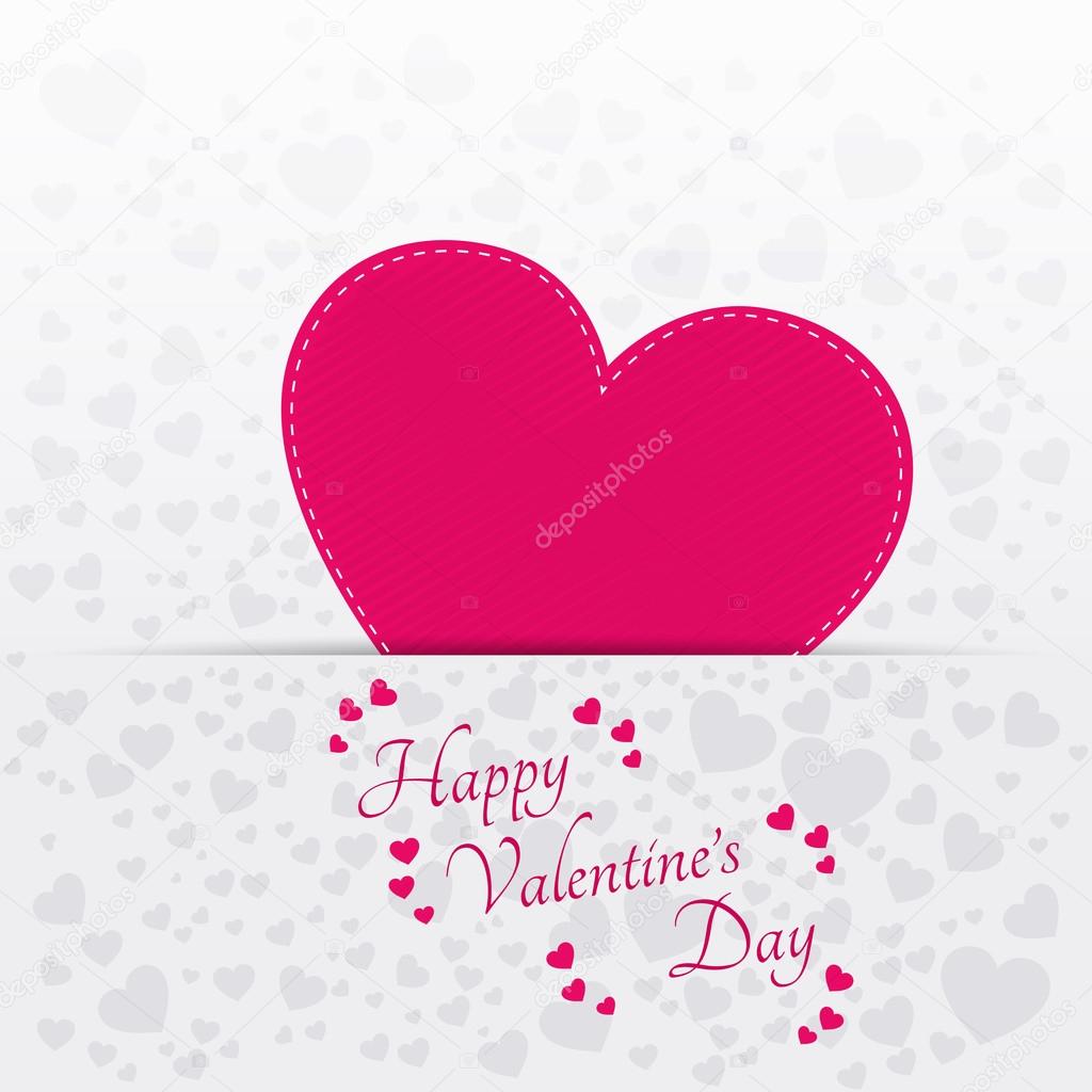 Vector greeting card for Valentine's day with pink heart.