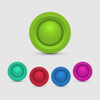 Set of colorful buttons clipart