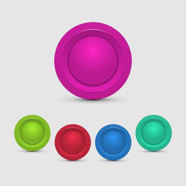 Set of colorful buttons clipart