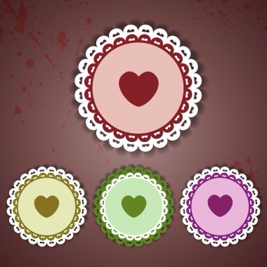 Circle and heart lace - vector illustration clipart