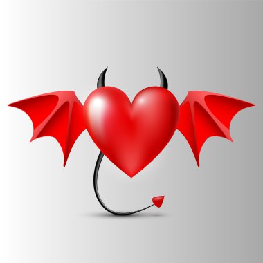 evil-heart. Vector illustration.  clipart