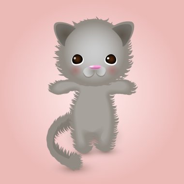 Cute kitty. Vector illustration.  clipart