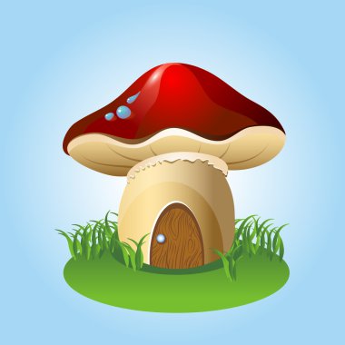 Mushroom home. Vector illustration.  clipart