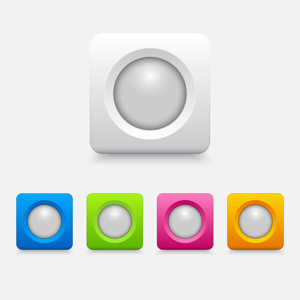Vector glass square buttons