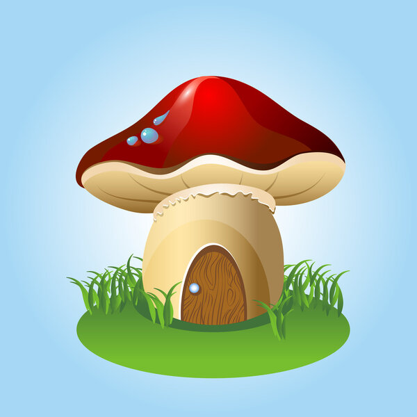 Mushroom home. Vector illustration. 