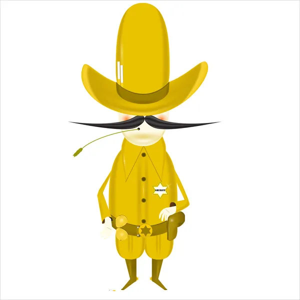 Sheriff Auf Weißem Hintergrund Vektor Illustration — Stockvektor