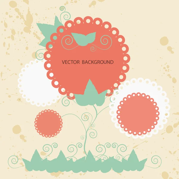 Floral Background Lace Label — Stock Vector