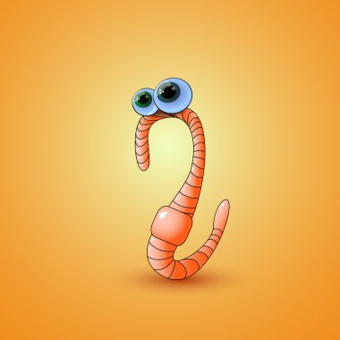 Cartoon earthworm. Vector illustration. clipart