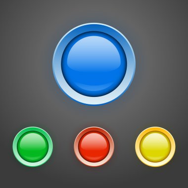 Vector set of colorful buttons. clipart