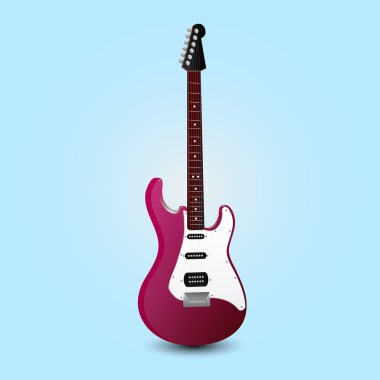 pembe renkli stilize elektro gitar