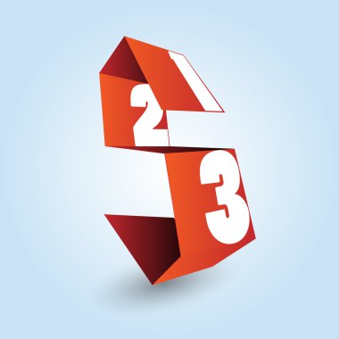 The numbers one, two and three clipart