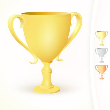 Winner's cups on white background clipart